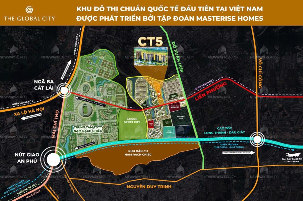 bản đồ hạ tầng kết nối masteri park place